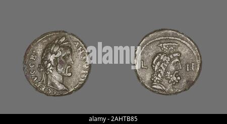 Der ägyptischen Antike. Münze Darstellung Kaiser Antoninus Pius. 145 AD. Ägypten. Billon Stockfoto