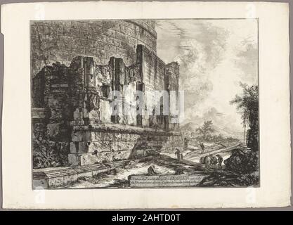 Giovanni Battista Piranesi. Blick auf die Reste der Grab der Plautii auf der Via Tiburtina, in der Nähe von Ponte Lugano, zwei Meilen entfernt vom Tivoli, von der Aussicht auf Rom. 1760 - 1769. Italien. Radierung auf schwerem Elfenbein Bütten Stockfoto