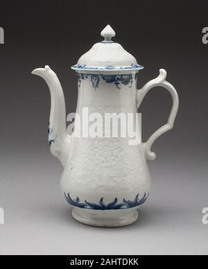 Royal Worcester Porzellan Firma (Hersteller). Die Kaffeekanne. 1750 - 1760. Worcester. Weiche Hartporzellan, unterglasur Blau Stockfoto