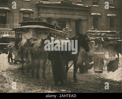 Alfred Stieglitz. Das Terminal. 1893. In den Vereinigten Staaten. Photogravure Für mehr auf dem Alfred Stieglitz Sammlung am Art Institute, sowie umfassenden Objekt Informationen, besuchen Sie bitte die Webseite der Alfred Stieglitz Collection. Stockfoto