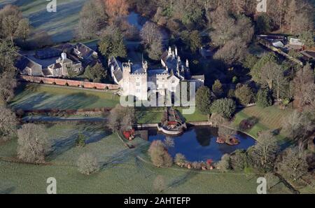 Luftaufnahme von sizergh (aus über 1500") in der Nähe von Kendal, Cumbria, Großbritannien Stockfoto