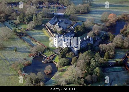 Luftaufnahme von sizergh (aus über 1500") in der Nähe von Kendal, Cumbria, Großbritannien Stockfoto