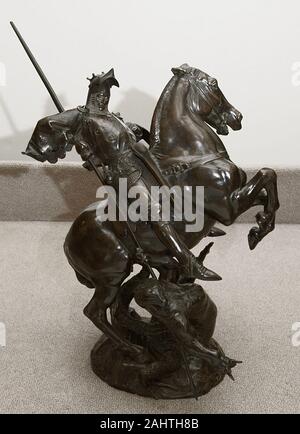 Emmanuel Frémiet. Saint George Slaying Dragon. 1871. Frankreich. Bronze Stockfoto