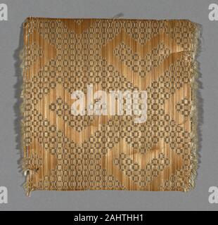 Probe. 1825 - 1850. Frankreich. Seide und Stroh, in Leinwandbindung mit ergänzenden Musterung Warps Stockfoto