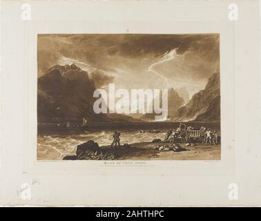 Joseph Mallord William Turner. Thunersee, Platte 15 von Liber Studiorum". 1808. England. Radierung und Aquatinta in Braun auf Elfenbein Papier Stockfoto