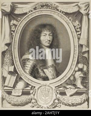 Robert Nanteuil. Louis XIV. 1663. Frankreich. Gravur in Schwarz auf dem Papier Stockfoto