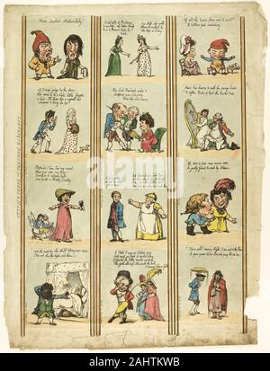 Thomas Rowlandson. Groteske Grenzen für Hallen & Zimmer. 1799. England. Handcolorierte Radierung und Dichtfläche Gravur auf Elfenbein webte Papier Stockfoto