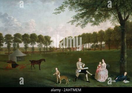 Arthur Devis. Sir John Shaw und seine Familie im Park Lodge Eltham, Kent. 1761. England. Öl auf Leinwand Stockfoto