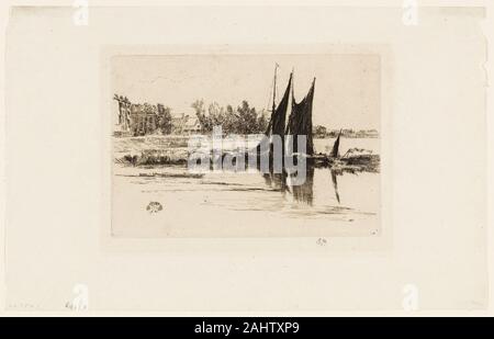 James McNeill Whistler. In Hurlingham. 1879. In den Vereinigten Staaten. Ätzen und kaltnadelradierung mit Foul beißen in Dunkelbraun Tinte auf Elfenbein Bütten Stockfoto
