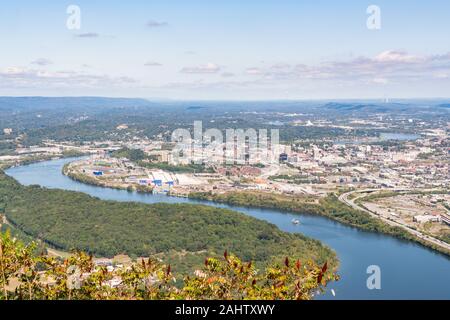 Skyline von Chattanooga, Tennessee Tennessee River entlang der von Point Park Stockfoto