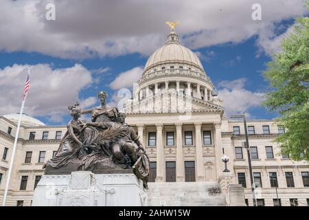 Jackson, MS - Oktober 7, 2019 : Äußeres der Mississippi State Capitol Building in der Jackson Stockfoto