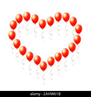 Valentinstag Hintergrund mit Herzen Luftballons Stock Vektor