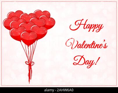 Valentines Tag Karte mit Ballons Stock Vektor