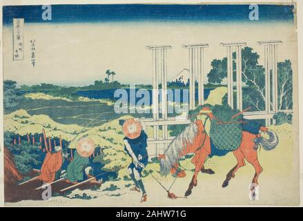 Katsushika Hokusai. Senju in Musashi Provinz (bushu Senju), aus der Serie 36 Ansichten des Berges Fuji (Fugaku sanjurokkei). 1825 - 1838. Japan. Farbe holzschnitt; Oban Stockfoto