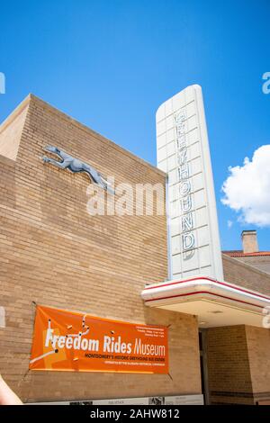 Freedom Rides Museum in einem alten Art Deco Greyhound Bus station in Montgomery Alabama basierend Stockfoto