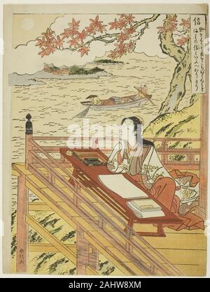 Suzuki Harunobu. Treue (Shin), aus der Serie Fünf Kardinaltugenden. 1767. Japan. Farbe holzschnitt; chuban Stockfoto