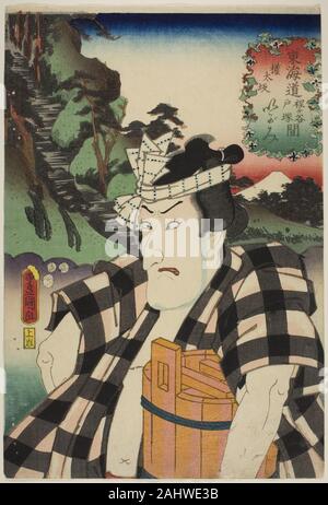 Utagawa Kunisada I (Toyokuni III). Der Schauspieler Matsumoto Kinsho ich als Igami keine gonta an Gontazaka, zwischen Hodogaya Totsuka und, aus der serie Tokaido. 1852. Japan. Farbe holzschnitt; Oban Stockfoto
