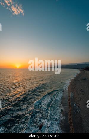 Sonnenuntergang Blick von Point Dume State Beach, in Malibu, Kalifornien Stockfoto