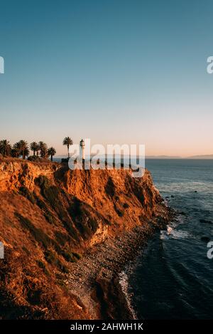 Blick auf Point Vicente Leuchtturm, in Rancho Palos Verdes, Kalifornien Stockfoto