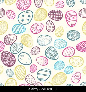 Nahtlose Hintergrund für Frohe Ostern mit Eiern, Vektor, Abbildung Stock Vektor