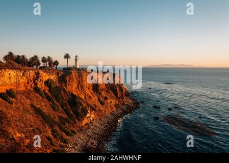 Blick auf Point Vicente Leuchtturm, in Rancho Palos Verdes, Kalifornien Stockfoto