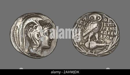 Antike Griechische. Tetradrachme (Münze) mit der Darstellung der Göttin Athene. 163 v. Chr.. Athen. Silber Stockfoto