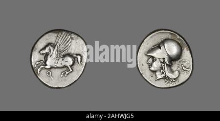 Antike Griechische. Stater (Münze), Pegasus. 350 v. Chr. - 338 v. Chr.. Korinth. Silber Stockfoto