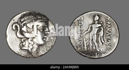 Antike Griechische. Tetradrachme (Münze) Darstellung des Gottes Dionysos. 148 v. Chr.. Thásos. Silber Stockfoto