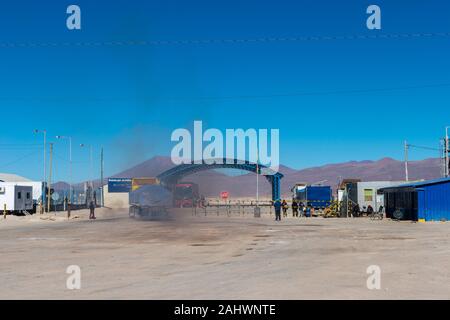 Administración de aduana Frontera Avaroa, bolivianischen Grenze zu Chile, Anden, im Südwesten von Bolivien, Latein Amreica Stockfoto