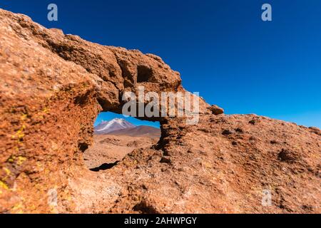 Mirador Vulkan Ollagüe oder View Point Vulkan Ollagüe, Avaroa, Anden, Bolivien, Latein Amreica Stockfoto