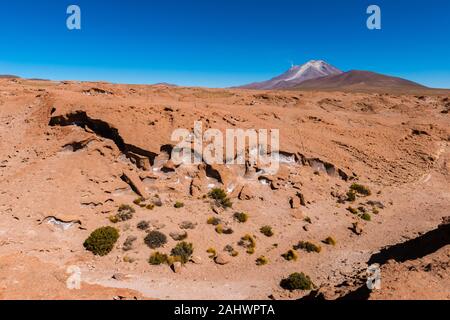 Mirador Vulkan Ollagüe oder View Point Vulkan Ollagüe, Avaroa, Anden, Bolivien, Latein Amreica Stockfoto