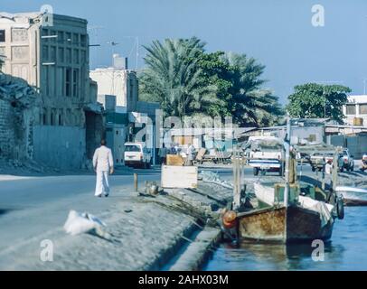 Szenen des Alten Dubai, Dubai Creek und Shindagha Dorf Stockfoto