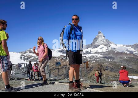 Blick auf das Matterhorn von gornetgrat Station. Schweiz Stockfoto
