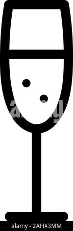 Glas mit alkoholischen Vektor icon. Isolierte Kontur symbol Abbildung Stock Vektor