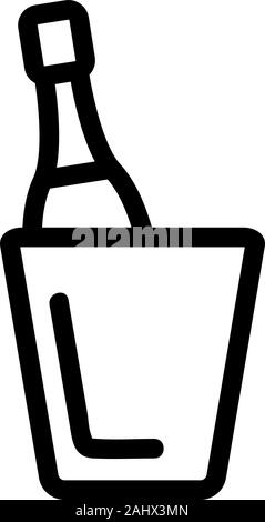 Champagner mit Eis Symbol Vektor. Isolierte Kontur symbol Abbildung Stock Vektor