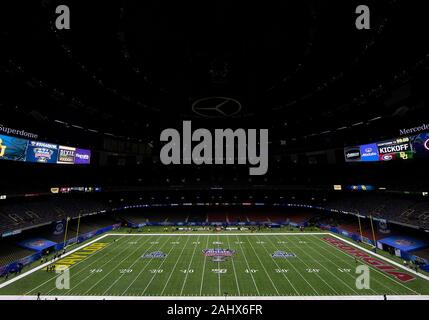 New Orleans, Louisiana, USA. 01 Jan, 2020. Einen allgemeinen Überblick vor der NCAA Football Spiel Action zwischen dem Georgia Bulldogs und die Baylor Bears bei Mercedes-Benz Superdome in New Orleans, Louisiana. Johann Mersits/CSM/Alamy leben Nachrichten Stockfoto