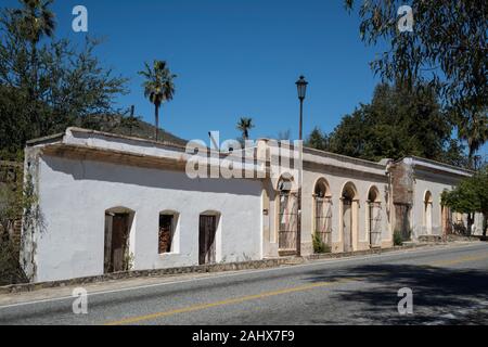 El Triunfo Baja California, Mexiko. Bergbaustadt Stockfoto