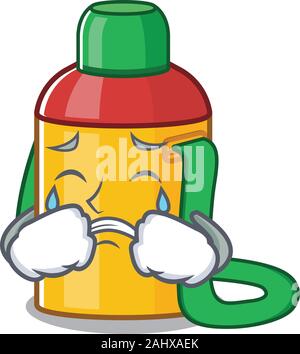 Traurig und schreienden Kinder Trinkflasche Blättern Cartoon Character Design Stock Vektor