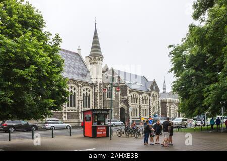 Christchurch, Neuseeland - Dezember 1st, 2018: Außenansicht von Canterbury Museum auf Rolleston Avenue, Christchurch entfernt. Stockfoto