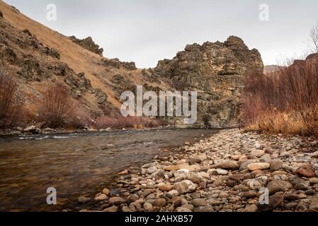 South Fork des Boise River in Idaho im Winter, Blue Ribbon Fischerei. Stockfoto