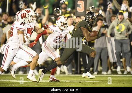 Pasadena, Kalifornien, USA. 1 Jan, 2020. Während die Wisconsin Badgers gegen Oregon Ducks Rose Bowl game am 1. Januar 2020. Credit: Dalton Hamm/ZUMA Draht/Alamy leben Nachrichten Stockfoto