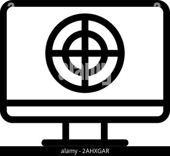 Das Ziel im TV-Symbol ist der Vektor. Isolierte Darstellung des Kontursymbols Stock Vektor