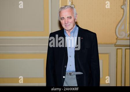 Mailand, 09. Oktober 2009, Foto Call Pressekonferenz Präsentation der Konzerte in Italien von Charles Aznavour Stockfoto