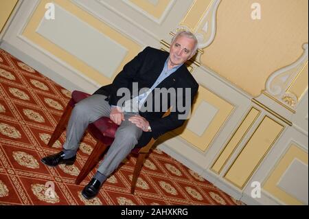 Mailand, 09. Oktober 2009, Foto Call Pressekonferenz Präsentation der Konzerte in Italien von Charles Aznavour Stockfoto