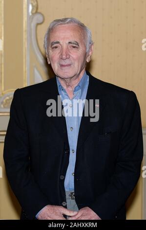 Mailand, 09. Oktober 2009, Foto Call Pressekonferenz Präsentation der Konzerte in Italien von Charles Aznavour Stockfoto