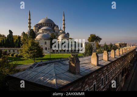 Süleymaniye Moschee, Süleymaniye Camii, auf einem Hügel im Stadtteil Fatih Stockfoto