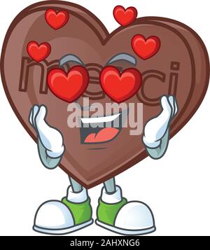 Super niedlich Falling in Love ein Bissen liebe Schokolade cartoon Charakter Stock Vektor