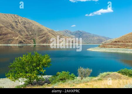 Die brownlee Talsperre auf dem Snake River an der Grenze Idaho-Oregon Stockfoto