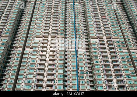 Wohnwolkenkratzer Gebäude Exterieur in Hongkong Stockfoto