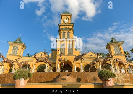 Herrliche Aussicht auf Gold Reef City in Johannesburg, Südafrika Stockfoto